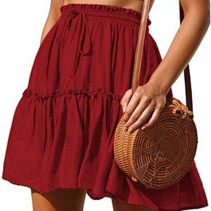 Relipop Women's Floral Flared Short Skirt